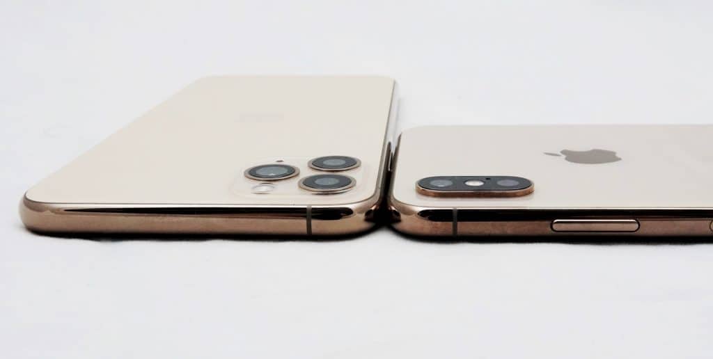 Apple iPhone 11 Pro Max next to the iPhone XS Max