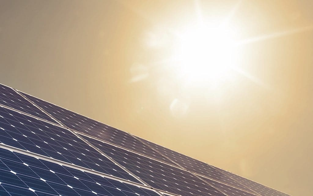 Solar panels under the sun