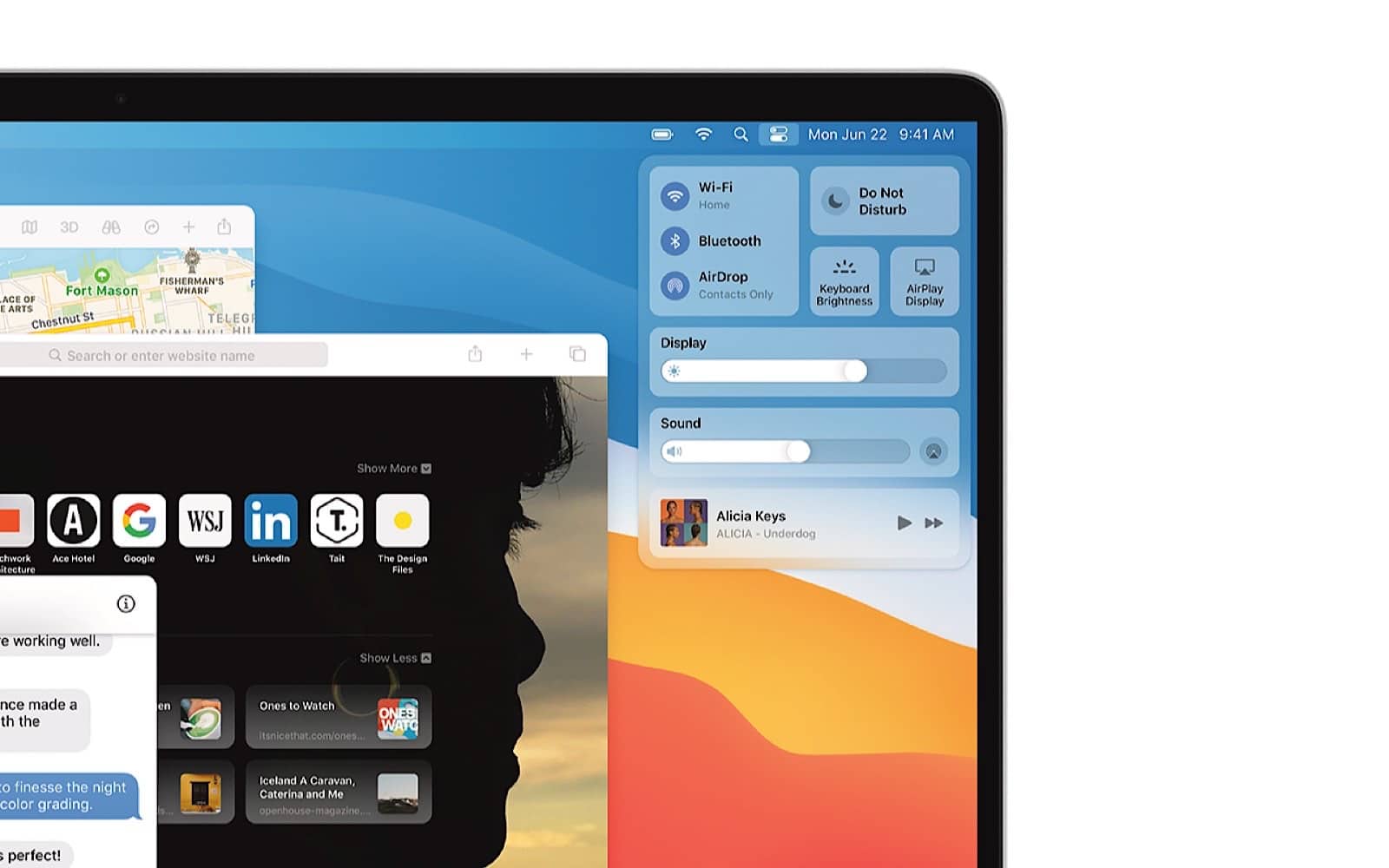 Control centre on macOS 10.16 Big Sur