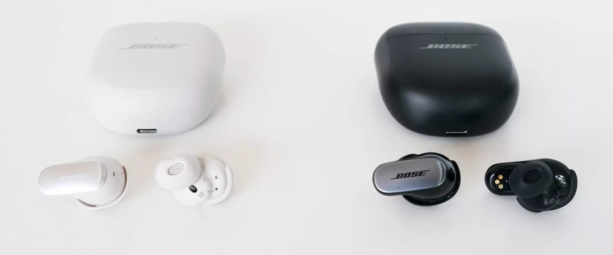 The difference between the Bose QC Ultra 2nd-gen (left) and the 1st-gen (right).