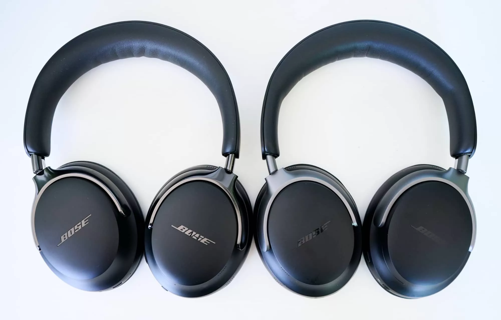 Bose's QuietComfort Ultra 2nd-gen (left) versus the 1st-gen (right).